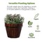 Gardenised Rustic Wooden Whiskey Barrel Planter with Durable Medal Handles and Drainage Hole, PK3 QI003236.3 - alternate 2